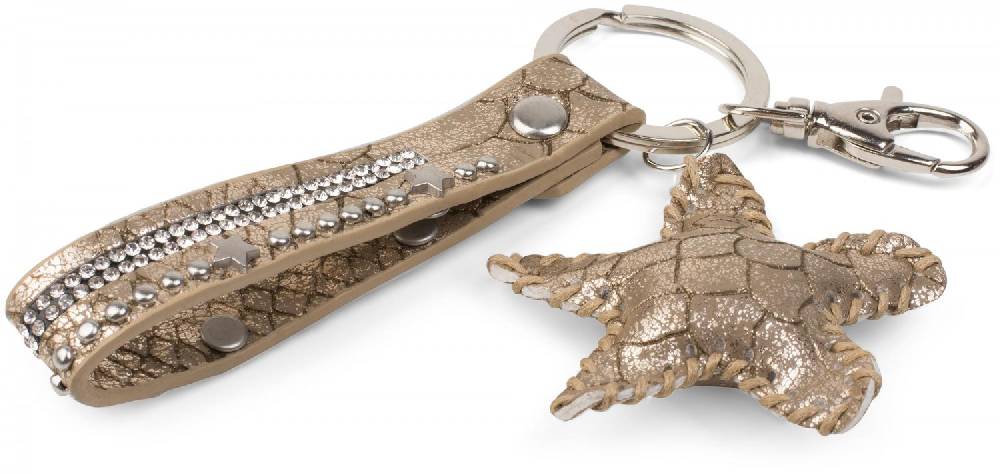 Stylebreaker Schlüsselanhänger mit Strass, Nieten und Stern Anhänger Super Sparpreis