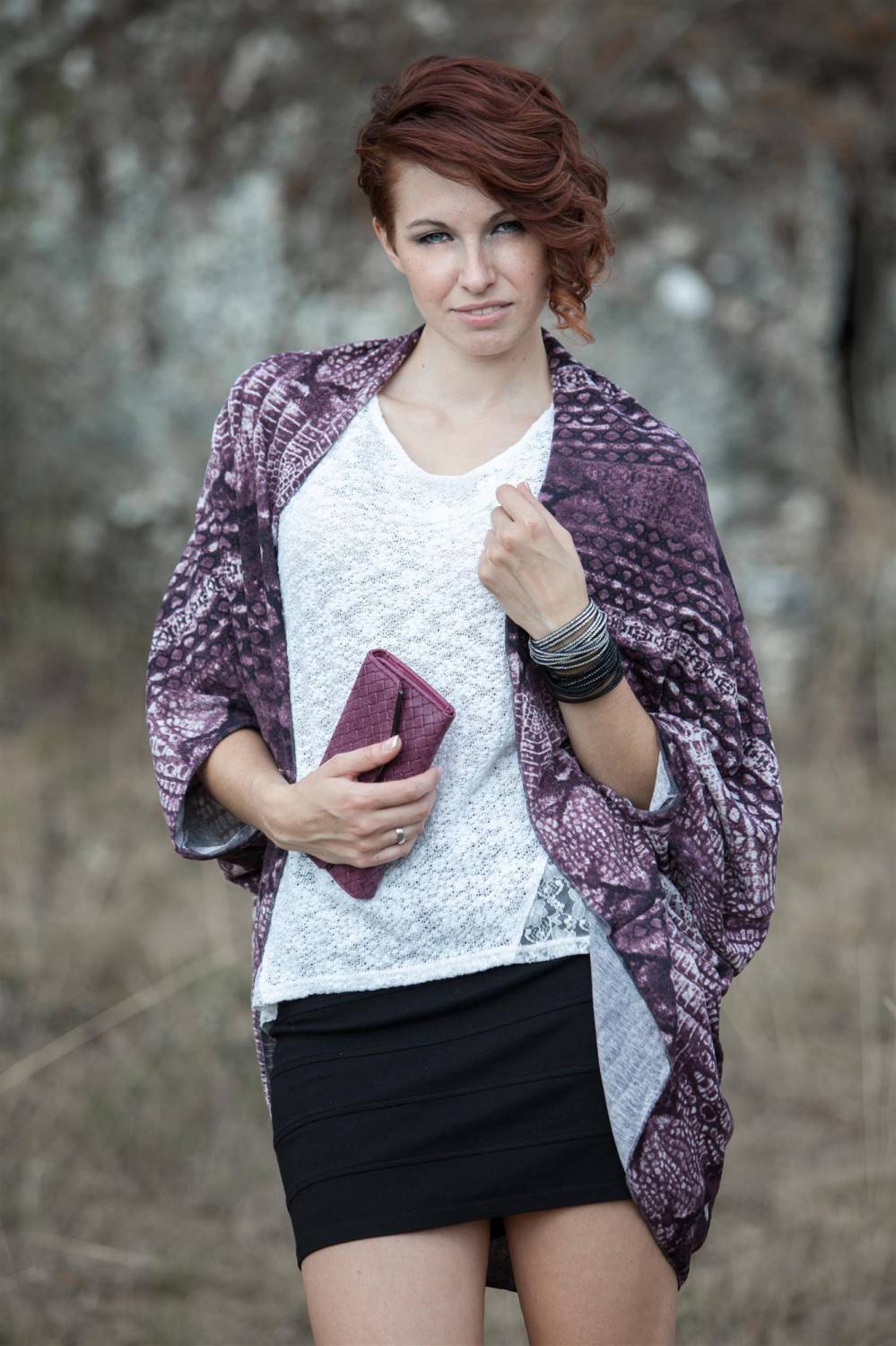Stylebreaker Cardigan Weste / Schal mit Animal Print 50% Rabatt mit kostenlosem Versand