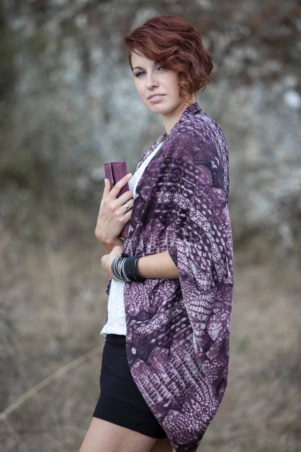 Stylebreaker Cardigan Weste / Schal mit Animal Print 50% Rabatt mit kostenlosem Versand
