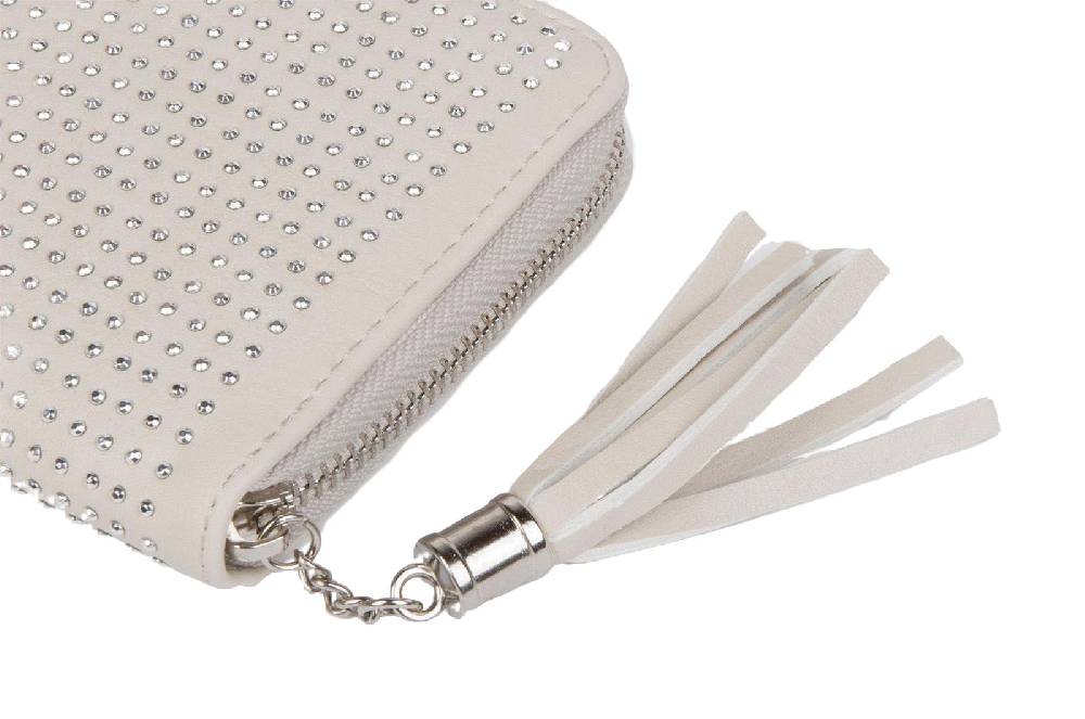 Stylebreaker Geldbörse mit All Over Strass Nieten mit Reißverschluss Online